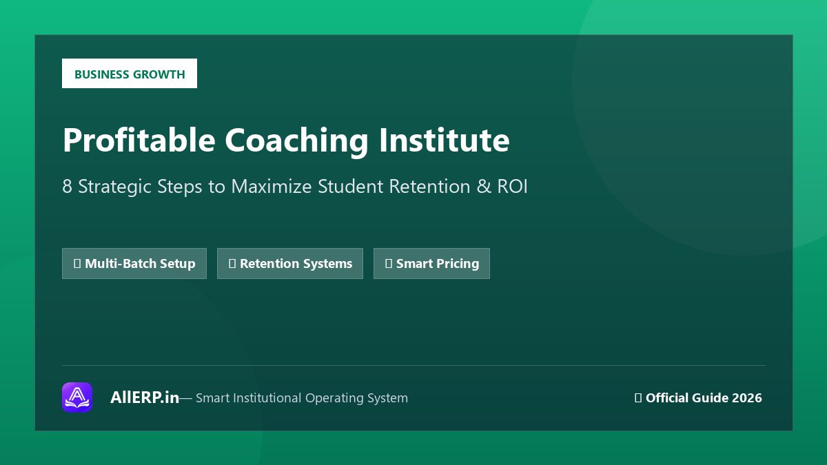 Coaching Institute को Profitable कैसे बनाएं? — 8 Smart Business Strategies | AllERP