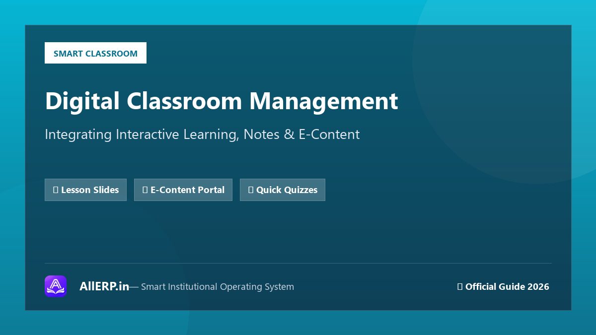 Digital Classroom Management: Smart Class और E-Learning Integration Guide