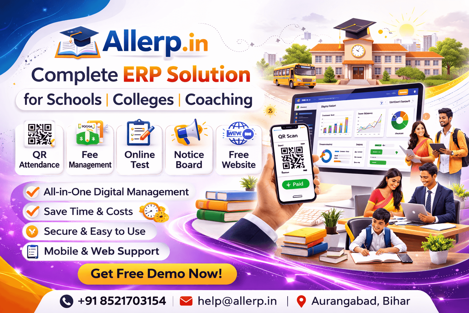 Allerp ERP का प्राइसिंग प्लान – स्कूल और कोचिंग के लिए सबसे किफायती ERP समाधान